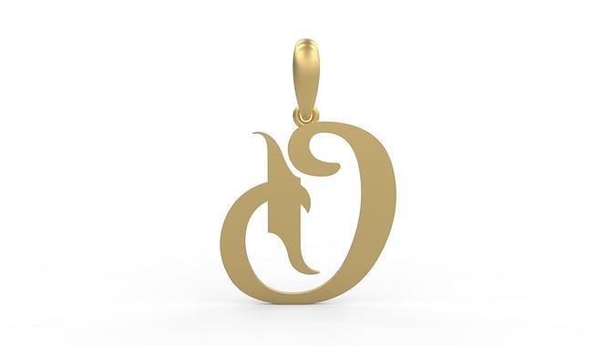 Initial Letters Pendant Vires Gollem D 3D print model