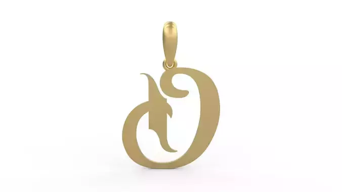 Initial Letters Pendant Vires Gollem D 3D print model