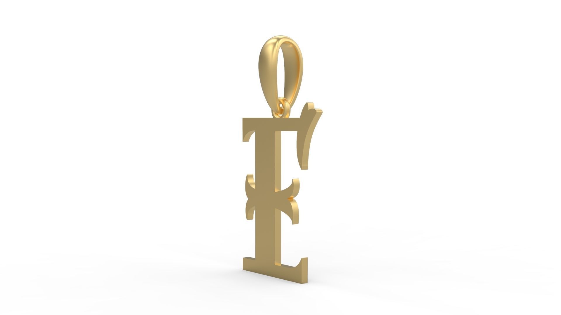 Initial Letters Pendant Vires Gollem E 3D print model_1