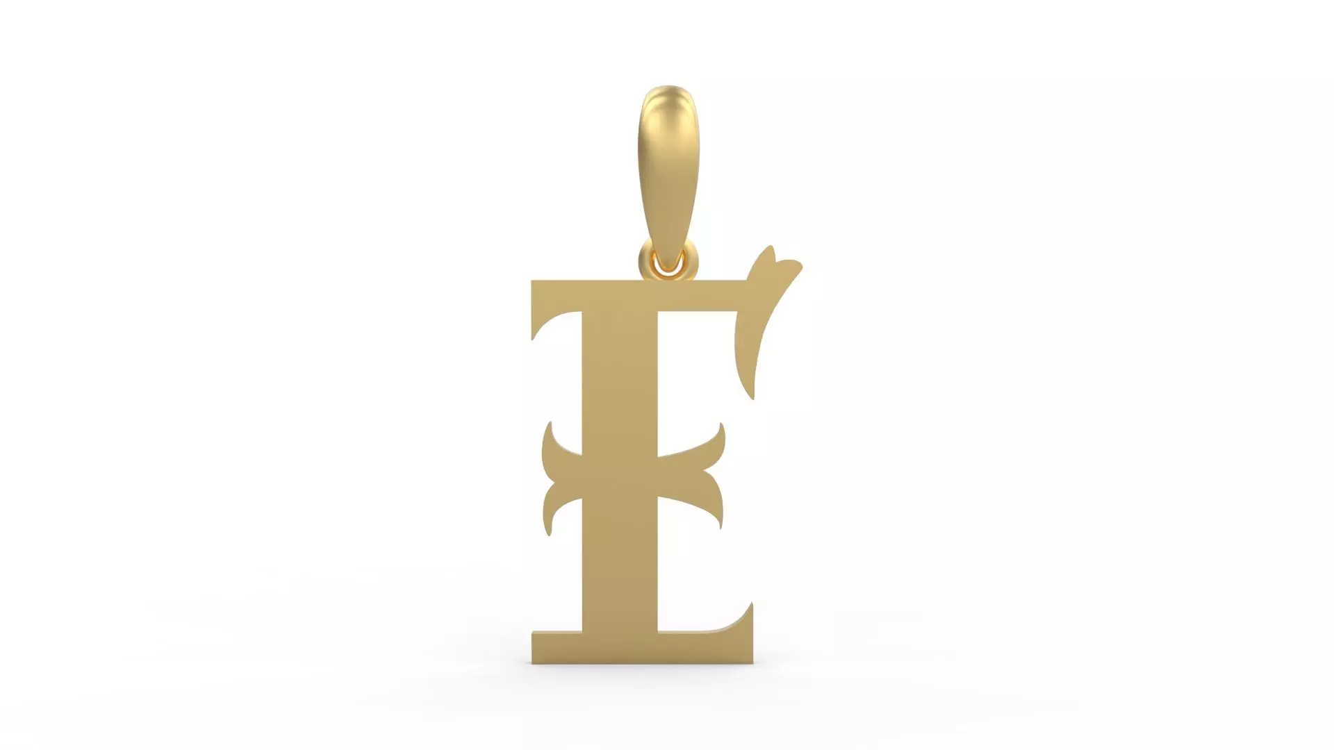 Initial Letters Pendant Vires Gollem E 3D print model_0