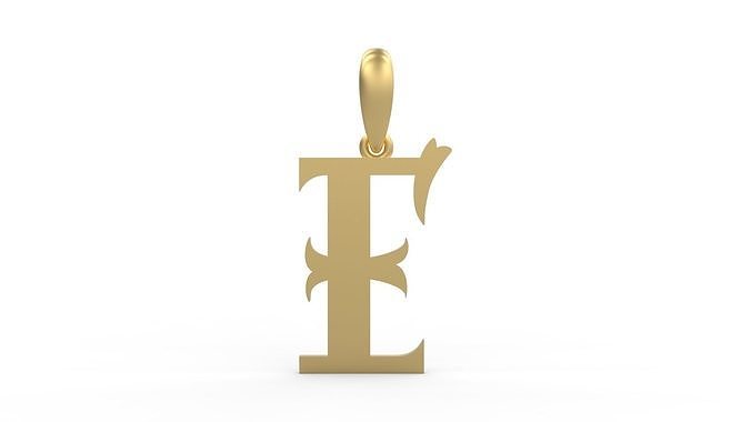 Initial Letters Pendant Vires Gollem E 3D print model