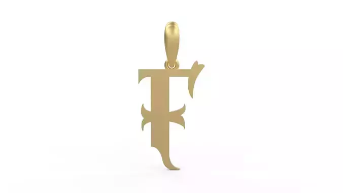 Initial Letters Pendant Vires Gollem F 3D print model