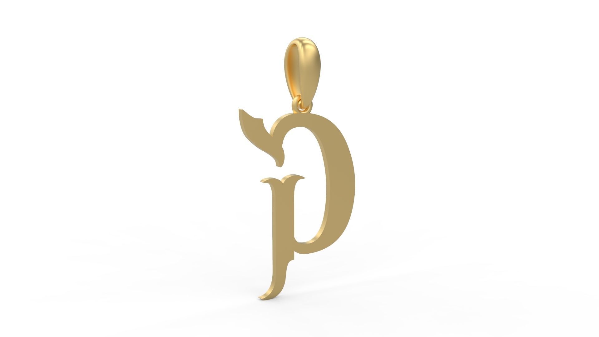 Initial Letters Pendant Vires Gollem G 3D print model_3