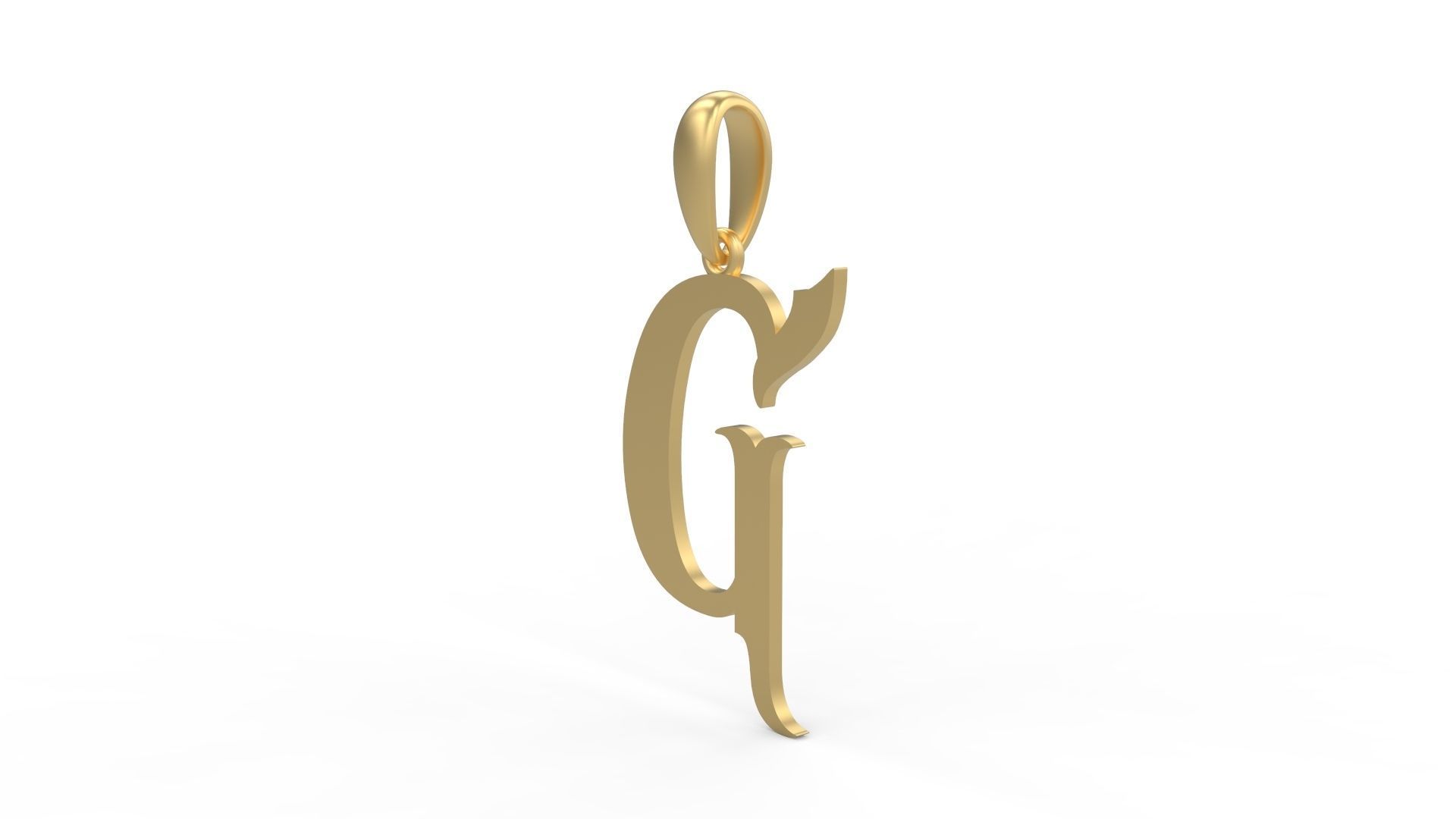 Initial Letters Pendant Vires Gollem G 3D print model_1