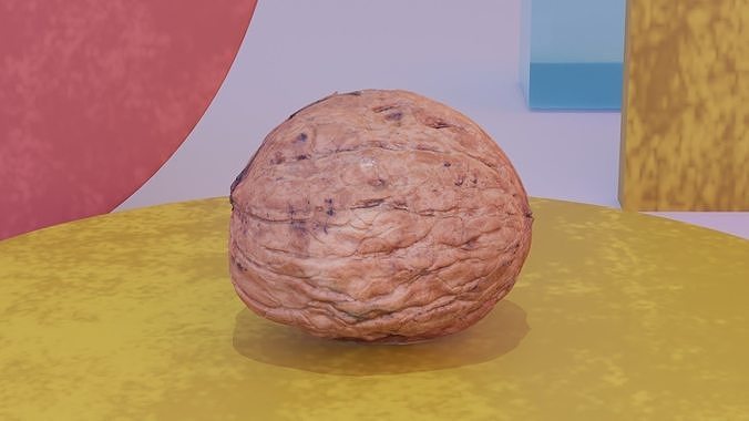 Walnut fruit 03 high-poly 3D model 2