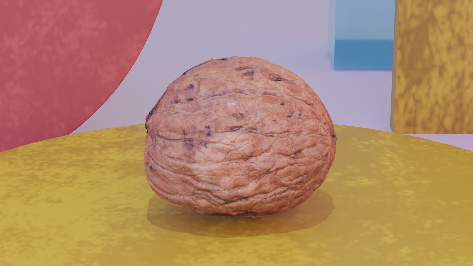 Walnut fruit 03 high-poly 3D model_1