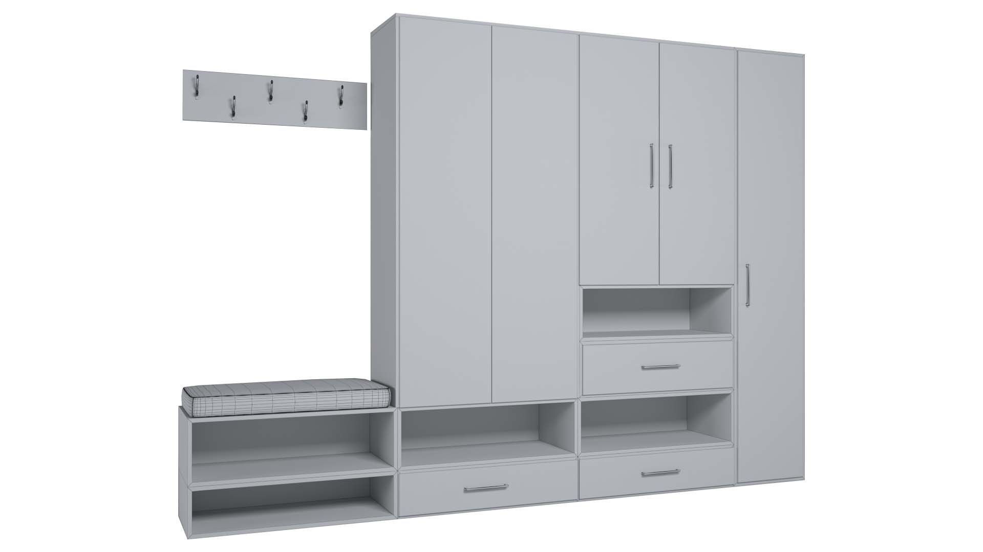 Hallway 08 set 3D model_5