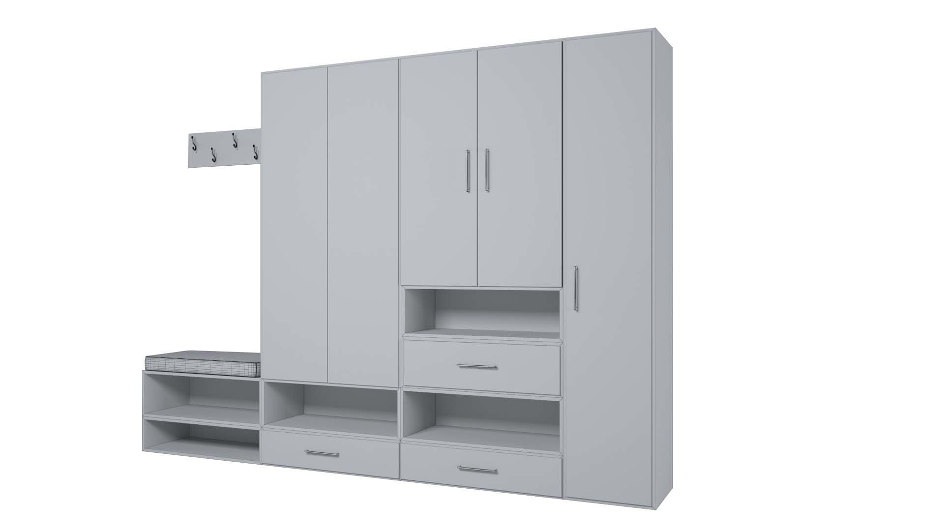 Hallway 08 set 3D model_3