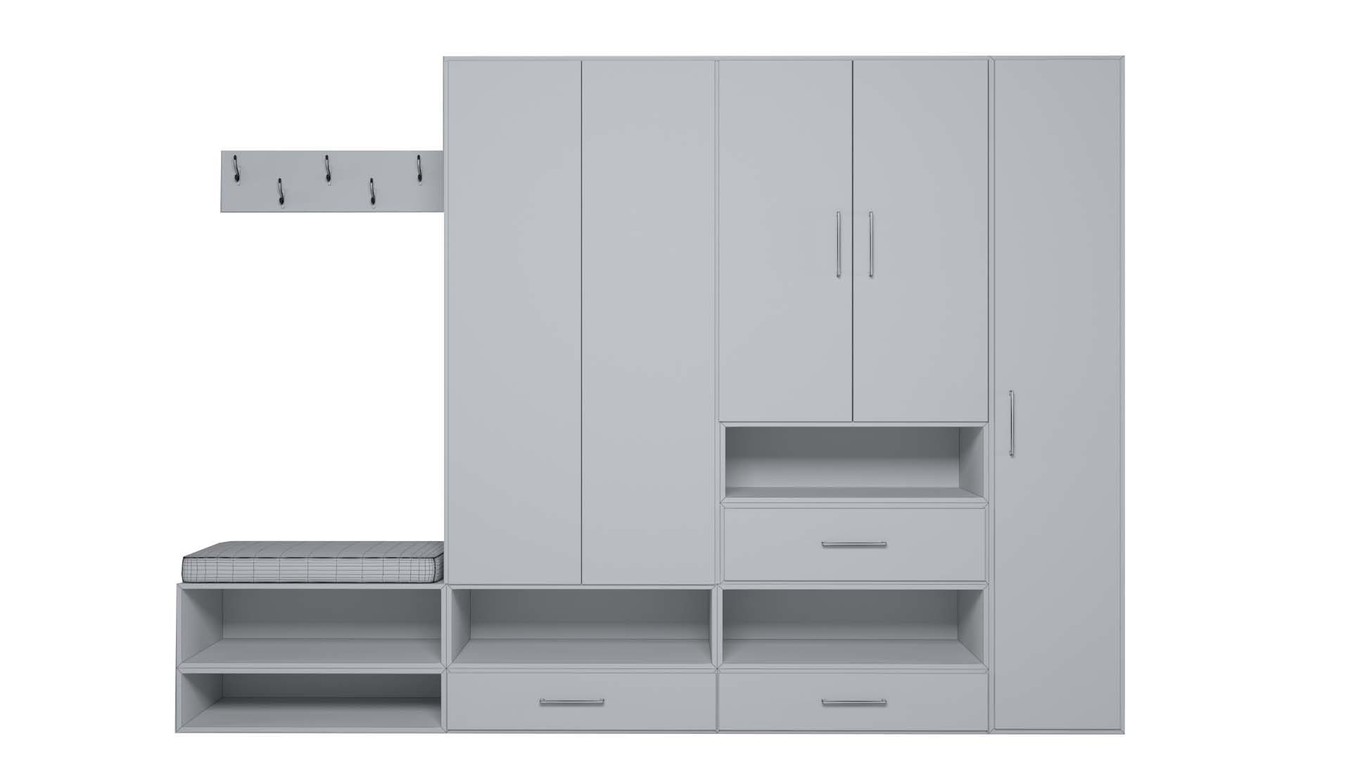 Hallway 08 set 3D model_4