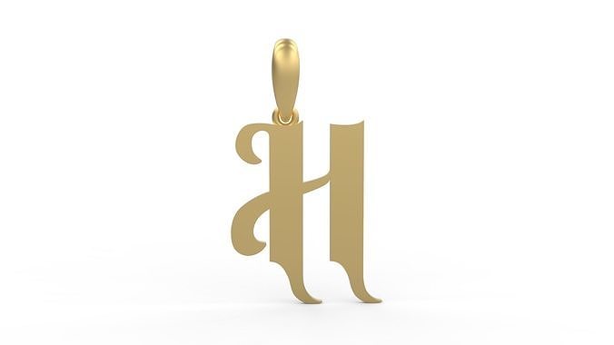 Initial Letters Pendant Vires Gollem H 3D print model