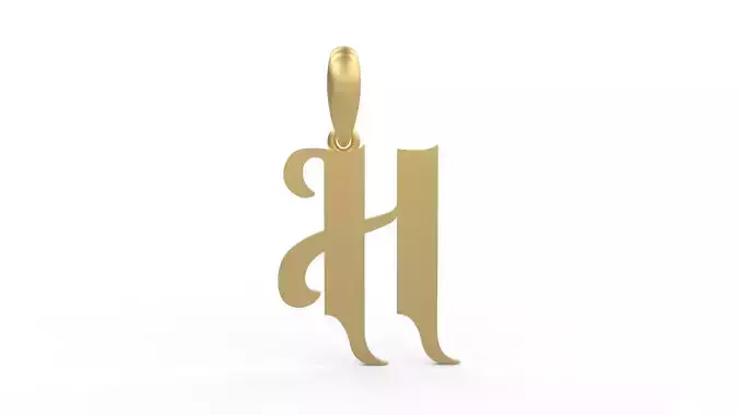 Initial Letters Pendant Vires Gollem H 3D print model