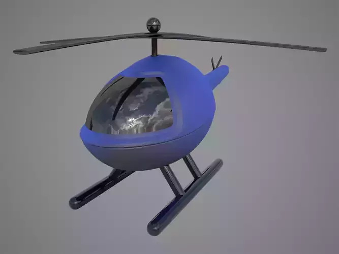 Plastic Toy Helicopter Low-poly 3D model