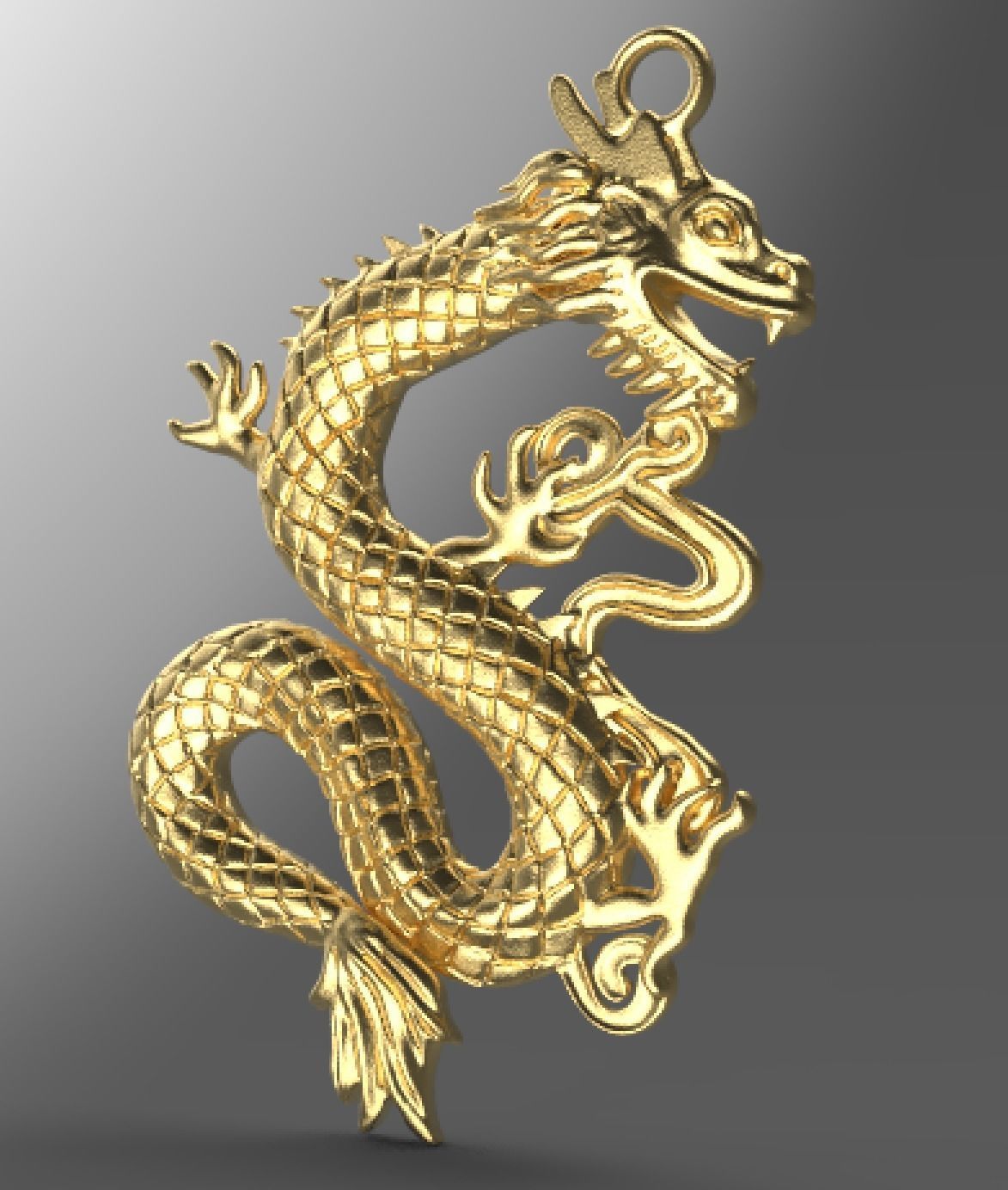 Chinesse Dragon pendant Stl for print 3D print model_2
