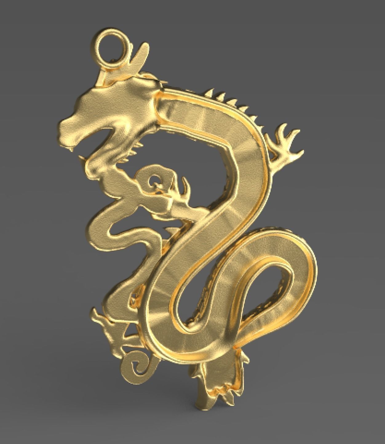 Chinesse Dragon pendant Stl for print 3D print model_3