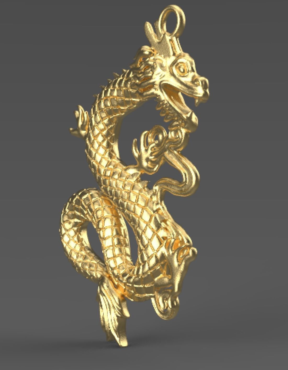 Chinesse Dragon pendant Stl for print 3D print model_1