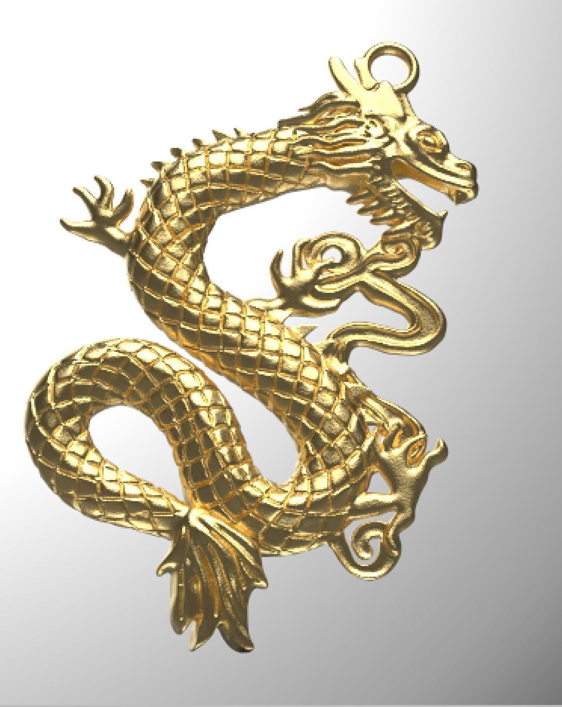 Chinesse Dragon pendant Stl for print 3D print model_4