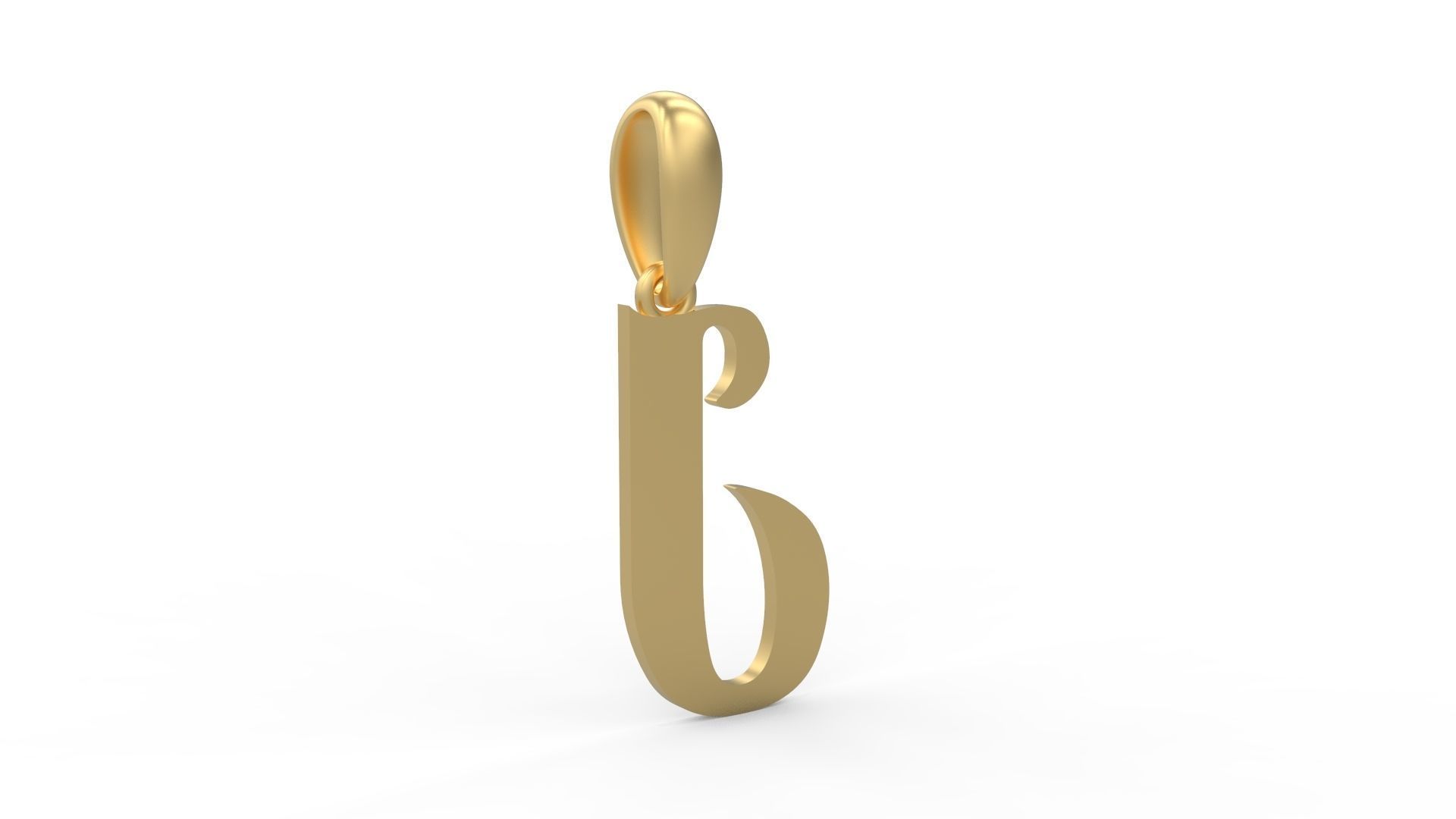 Initial Letters Pendant Vires Gollem J 3D print model_3