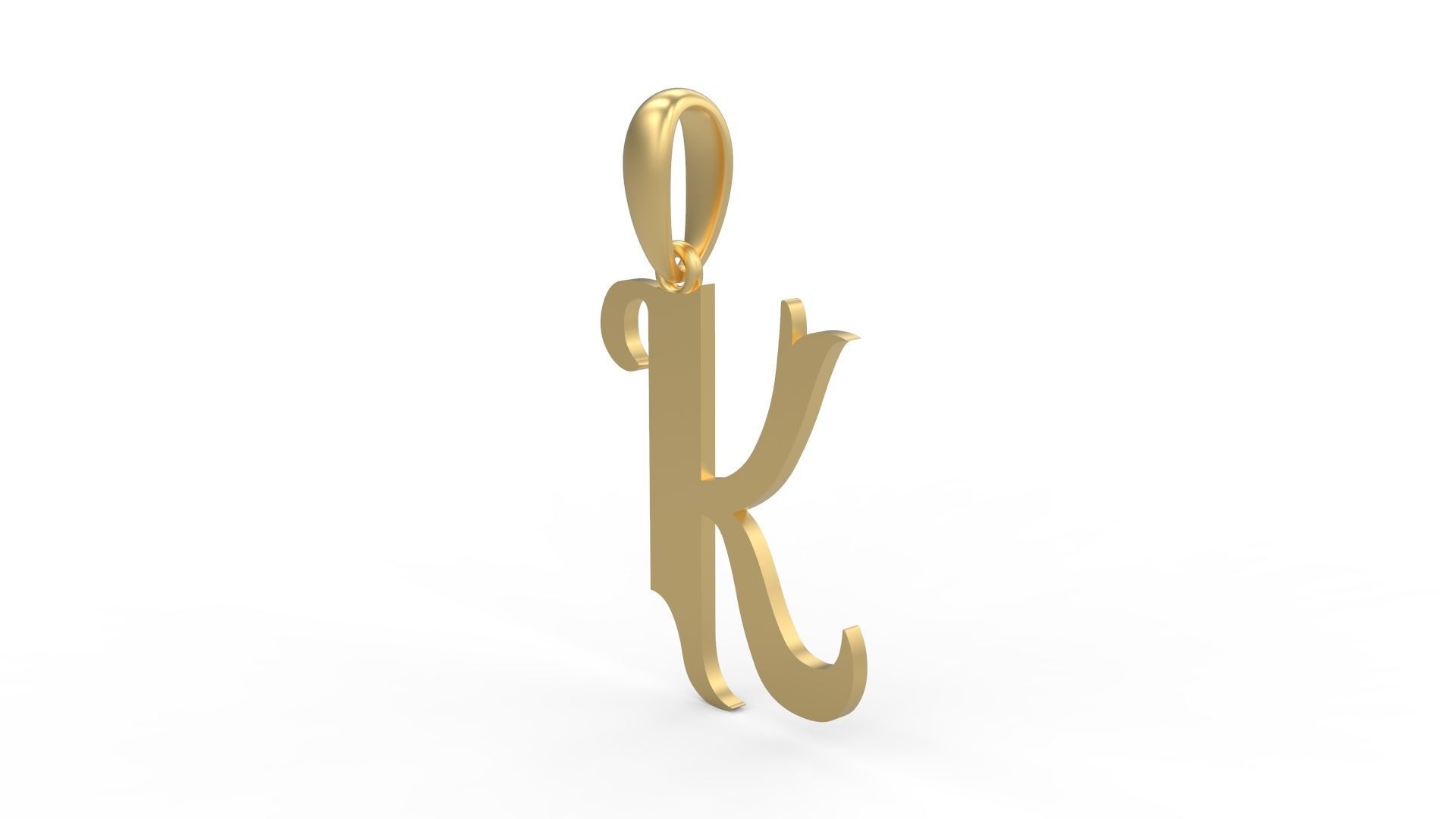 Initial Letters Pendant Vires Gollem K 3D print model_1