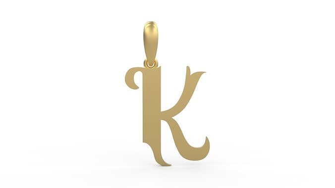 Initial Letters Pendant Vires Gollem K 3D print model