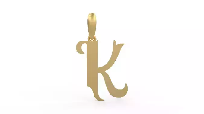 Initial Letters Pendant Vires Gollem K 3D print model