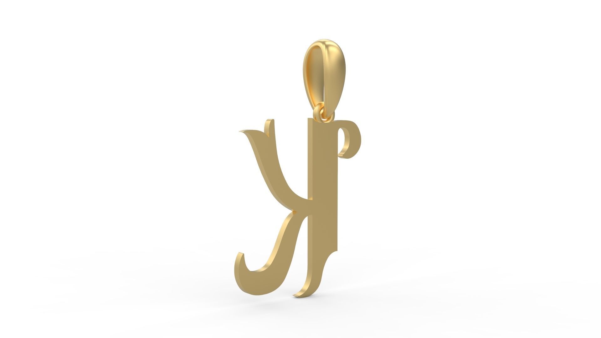 Initial Letters Pendant Vires Gollem K 3D print model_3