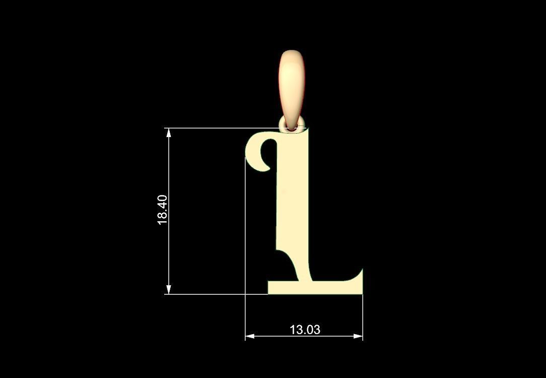 Initial Letters Pendant Vires Gollem L 3D print model_4