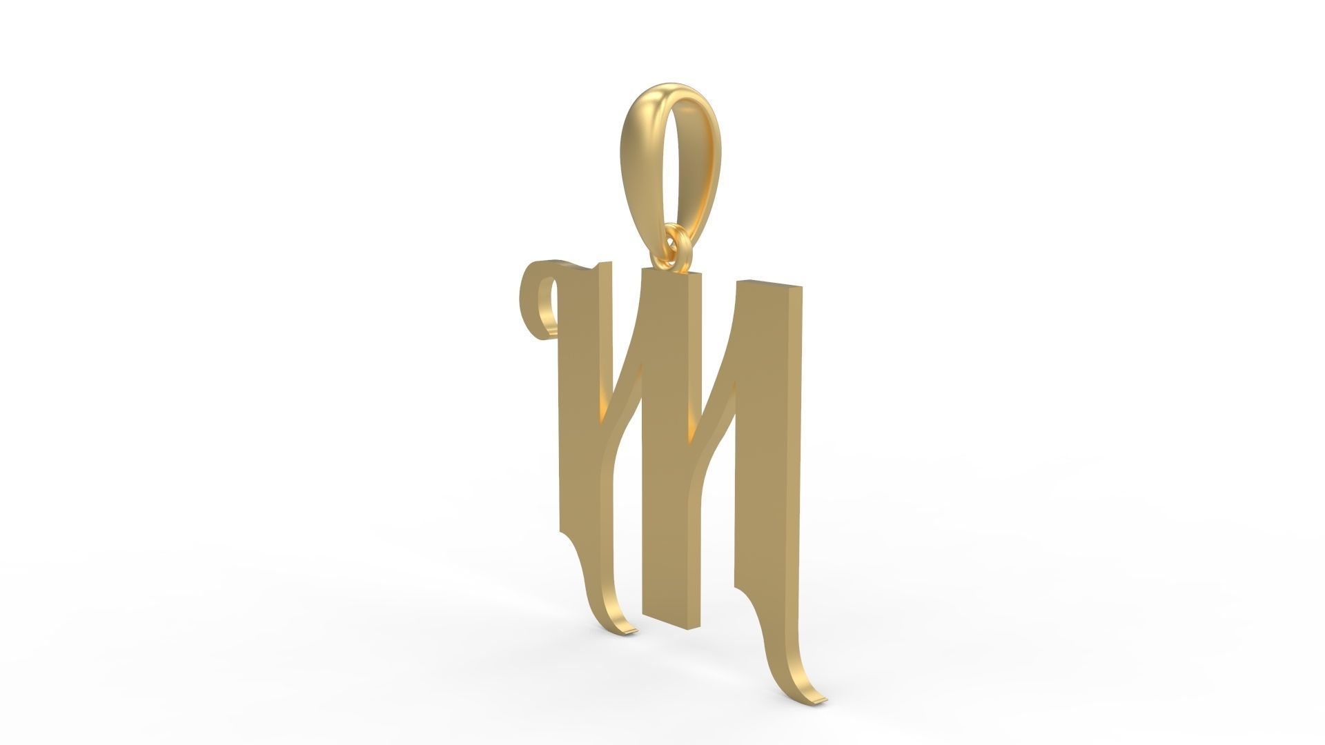 Initial Letters Pendant Vires Gollem M 3D print model_1