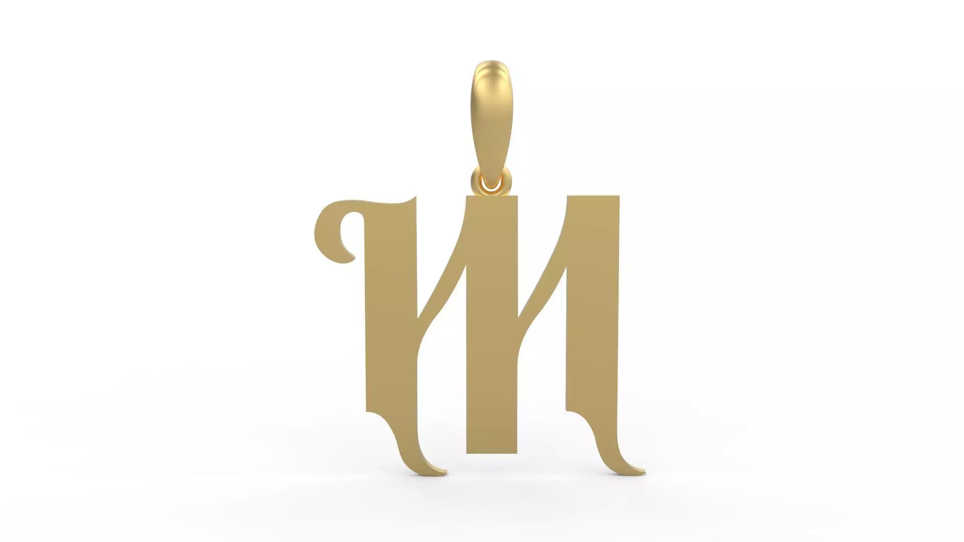 Initial Letters Pendant Vires Gollem M 3D print model_0