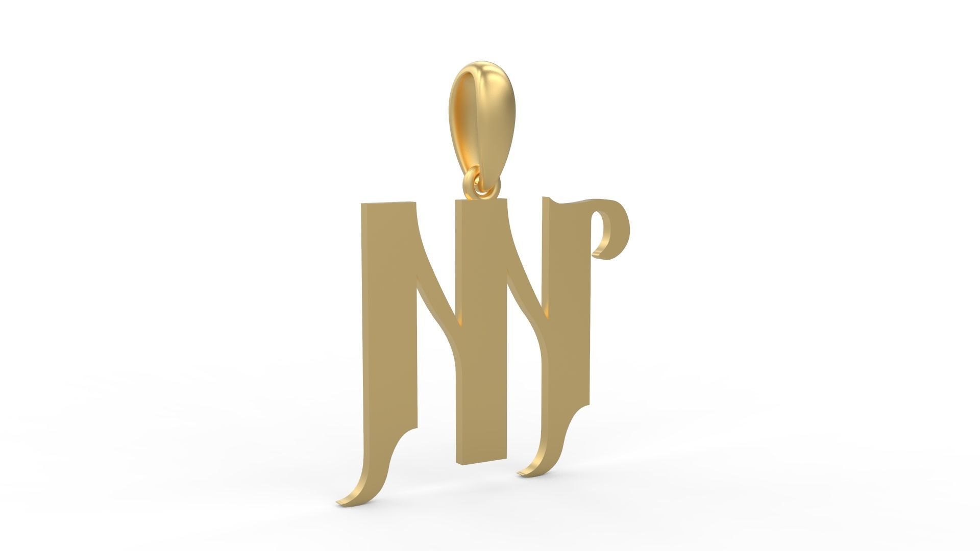 Initial Letters Pendant Vires Gollem M 3D print model_3