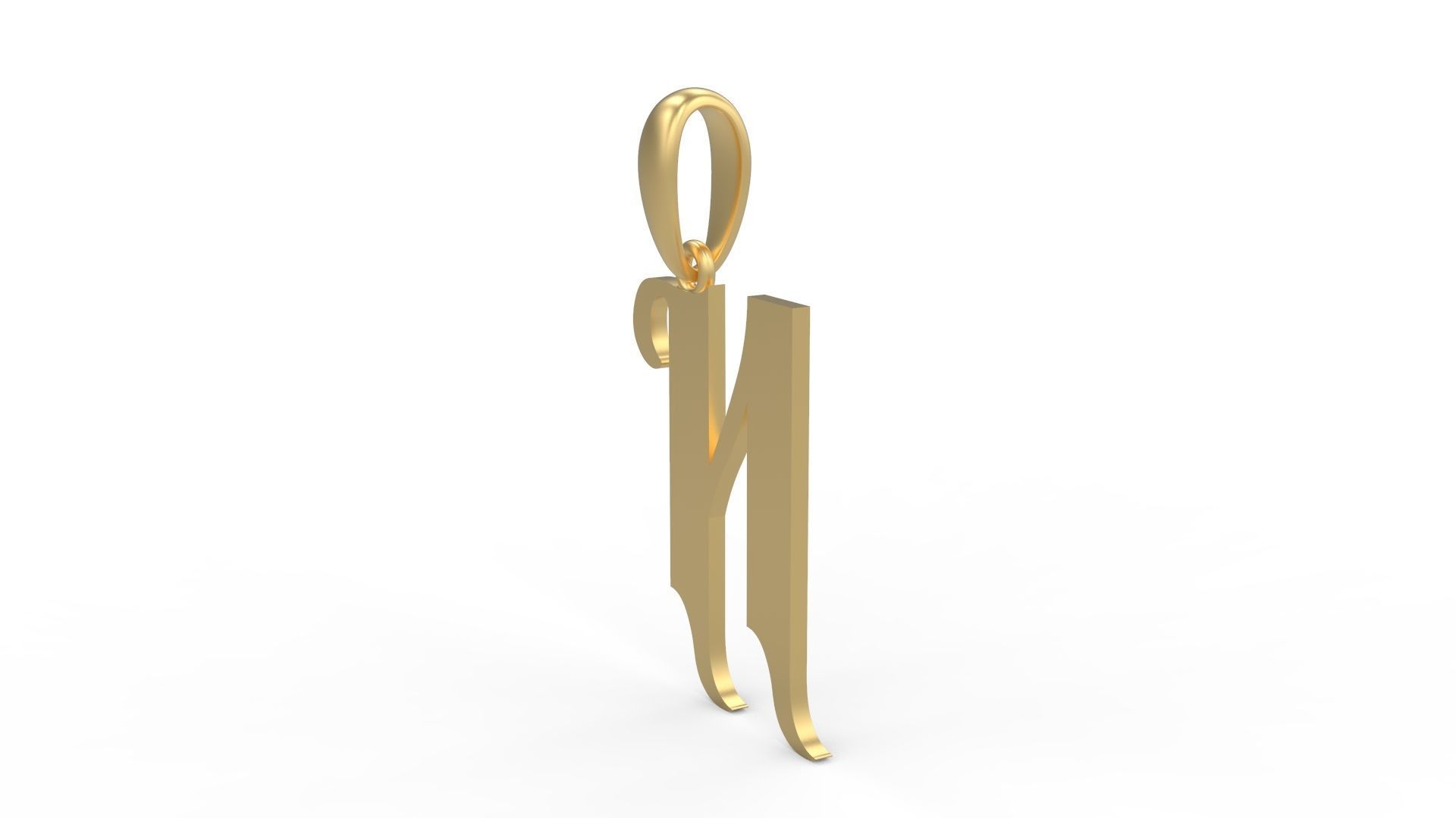 Initial Letters Pendant Vires Gollem N 3D print model_1