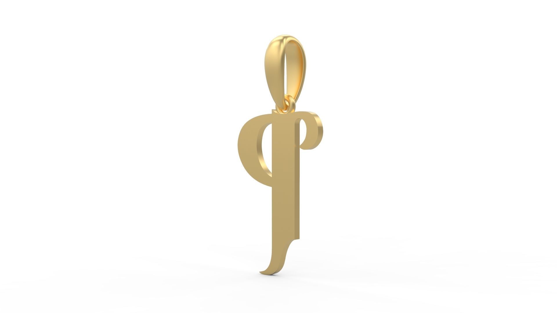 Initial Letters Pendant Vires Gollem P 3D print model_1