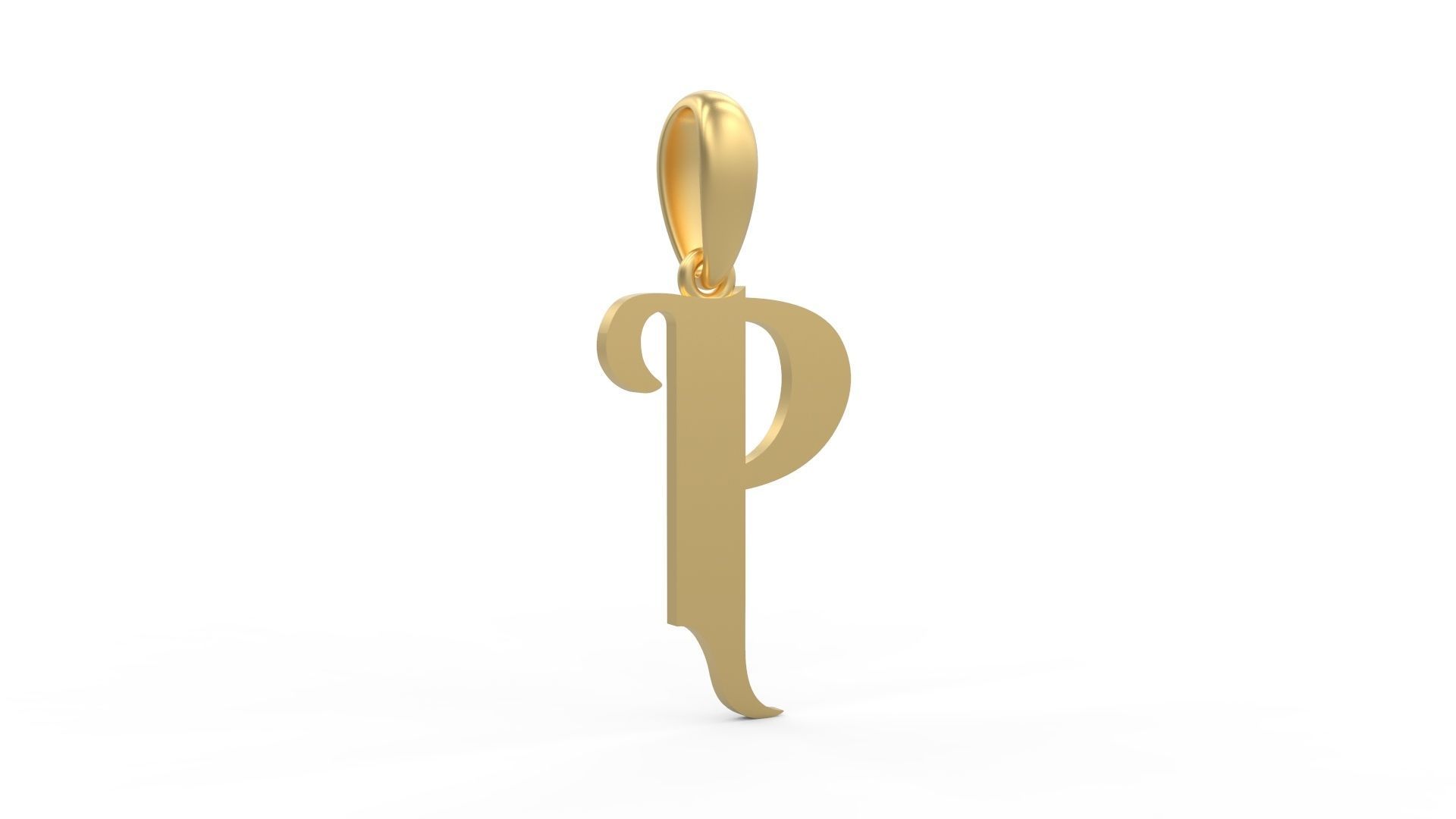 Initial Letters Pendant Vires Gollem P 3D print model_3