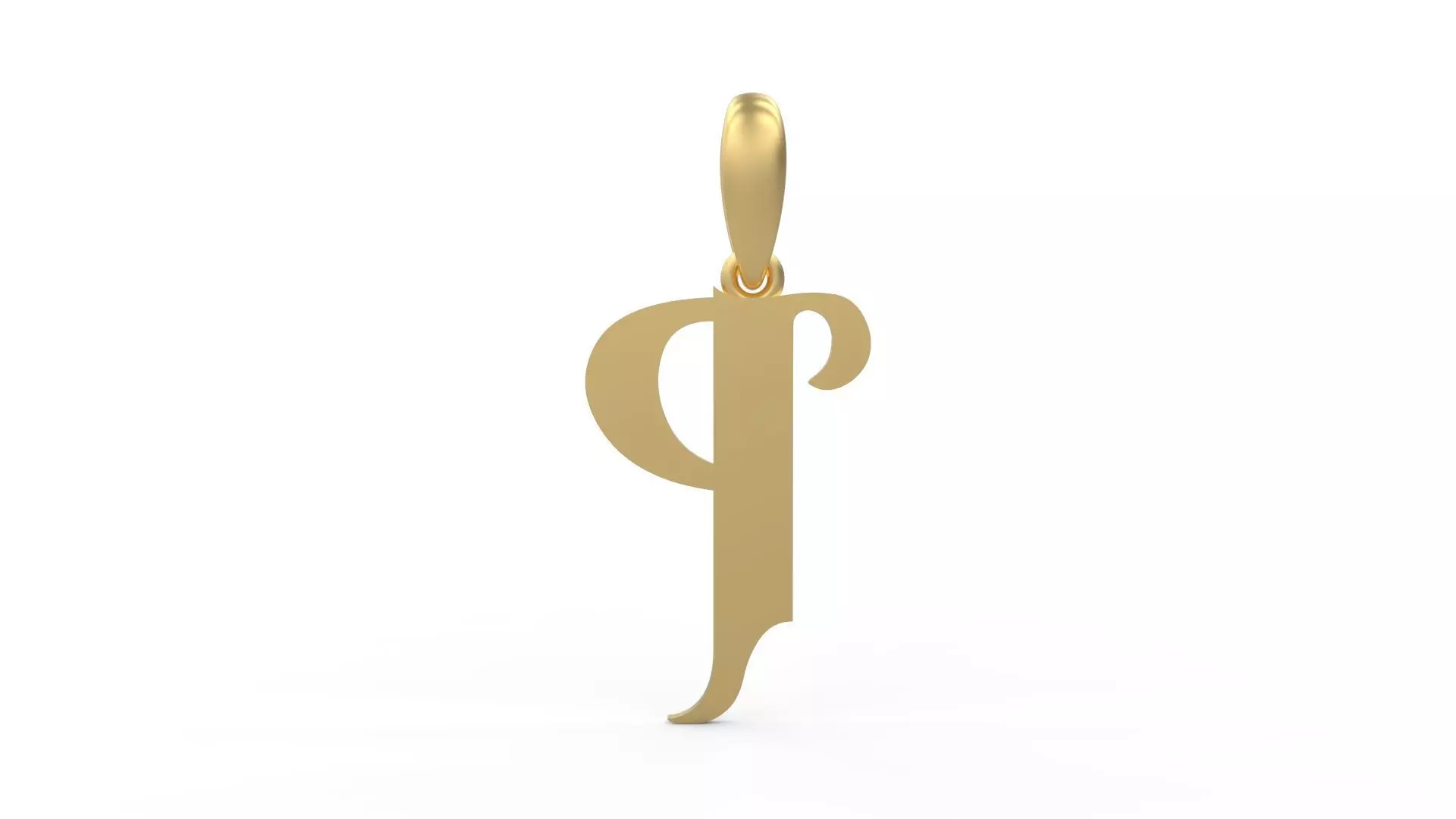 Initial Letters Pendant Vires Gollem P 3D print model_0