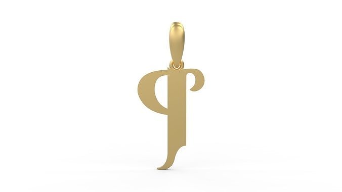 Initial Letters Pendant Vires Gollem P 3D print model