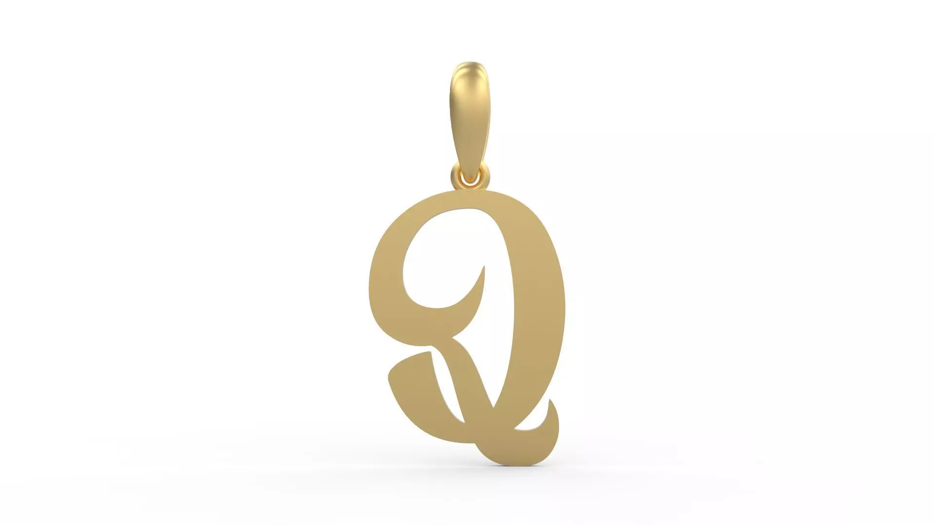 Initial Letters Pendant Vires Gollem Q 3D print model_0