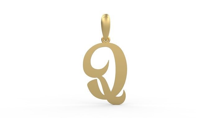 Initial Letters Pendant Vires Gollem Q 3D print model