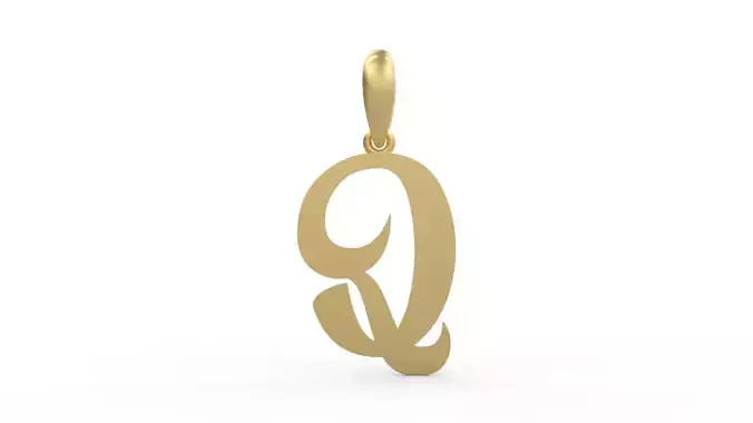 Initial Letters Pendant Vires Gollem Q 3D print model
