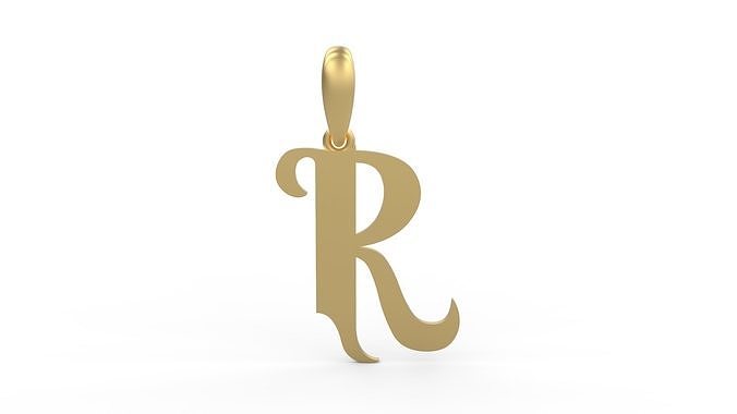 Initial Letters Pendant Vires Gollem R 3D print model