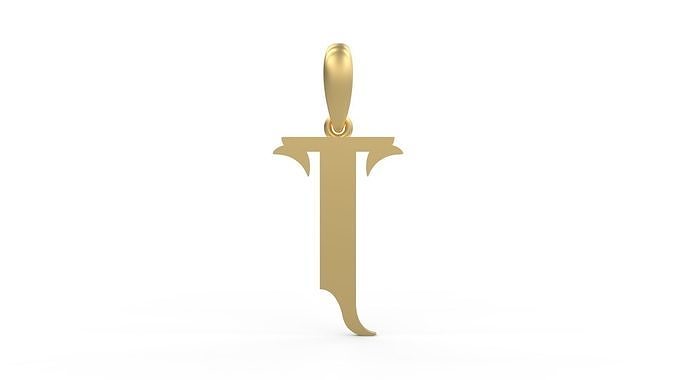 Initial Letters Pendant Vires Gollem T 3D print model