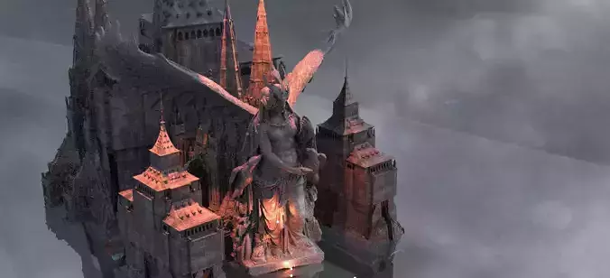 Colossal Spiritual Temples Kit bash  3D model