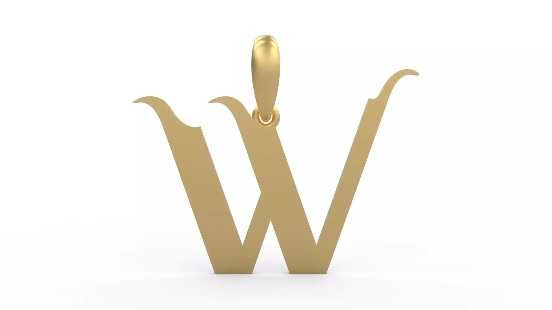 Initial Letters Pendant Vires Gollem W 3D print model_0