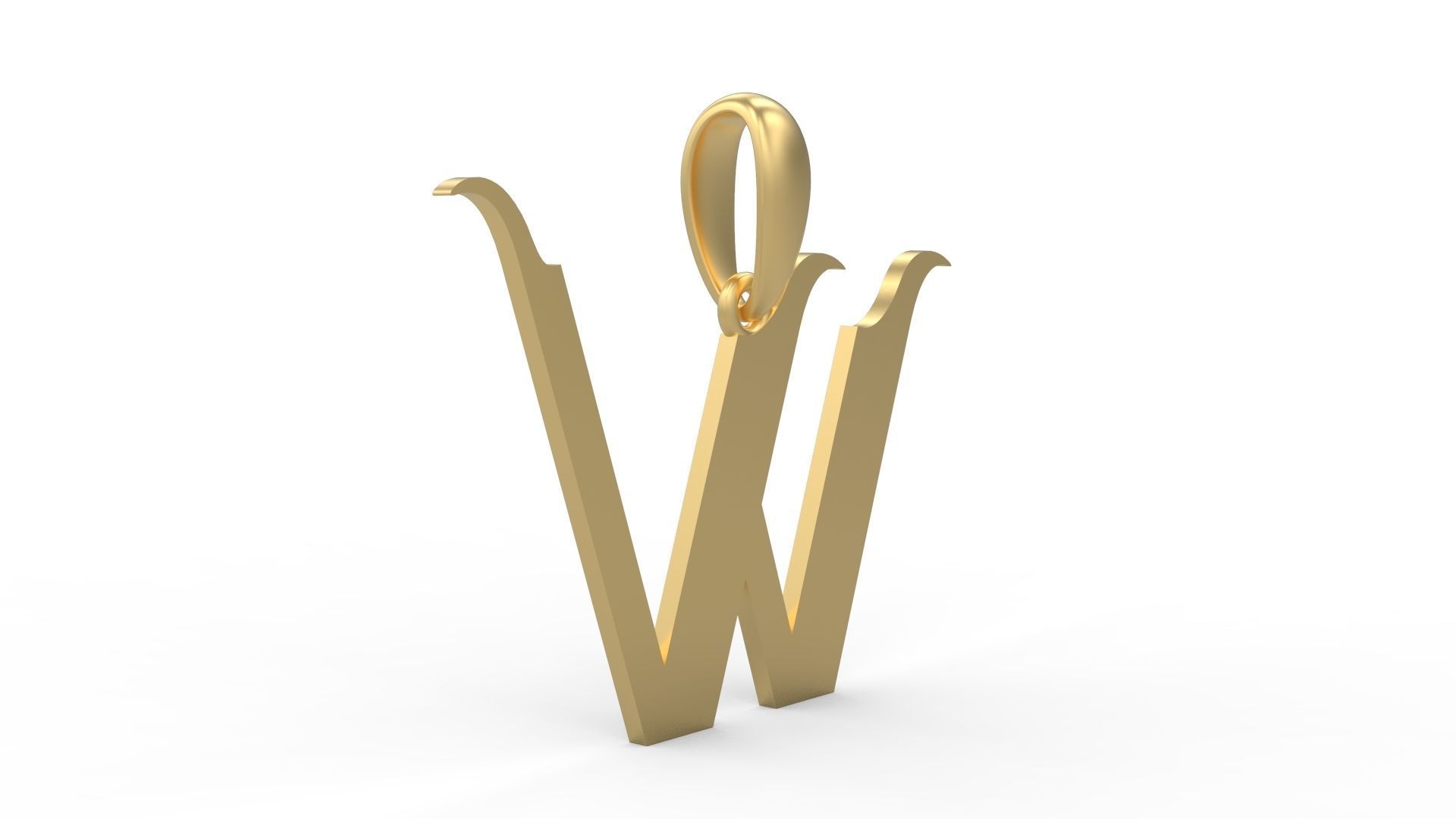 Initial Letters Pendant Vires Gollem W 3D print model_3