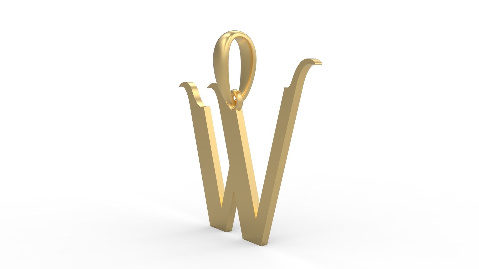 Initial Letters Pendant Vires Gollem W 3D print model_1