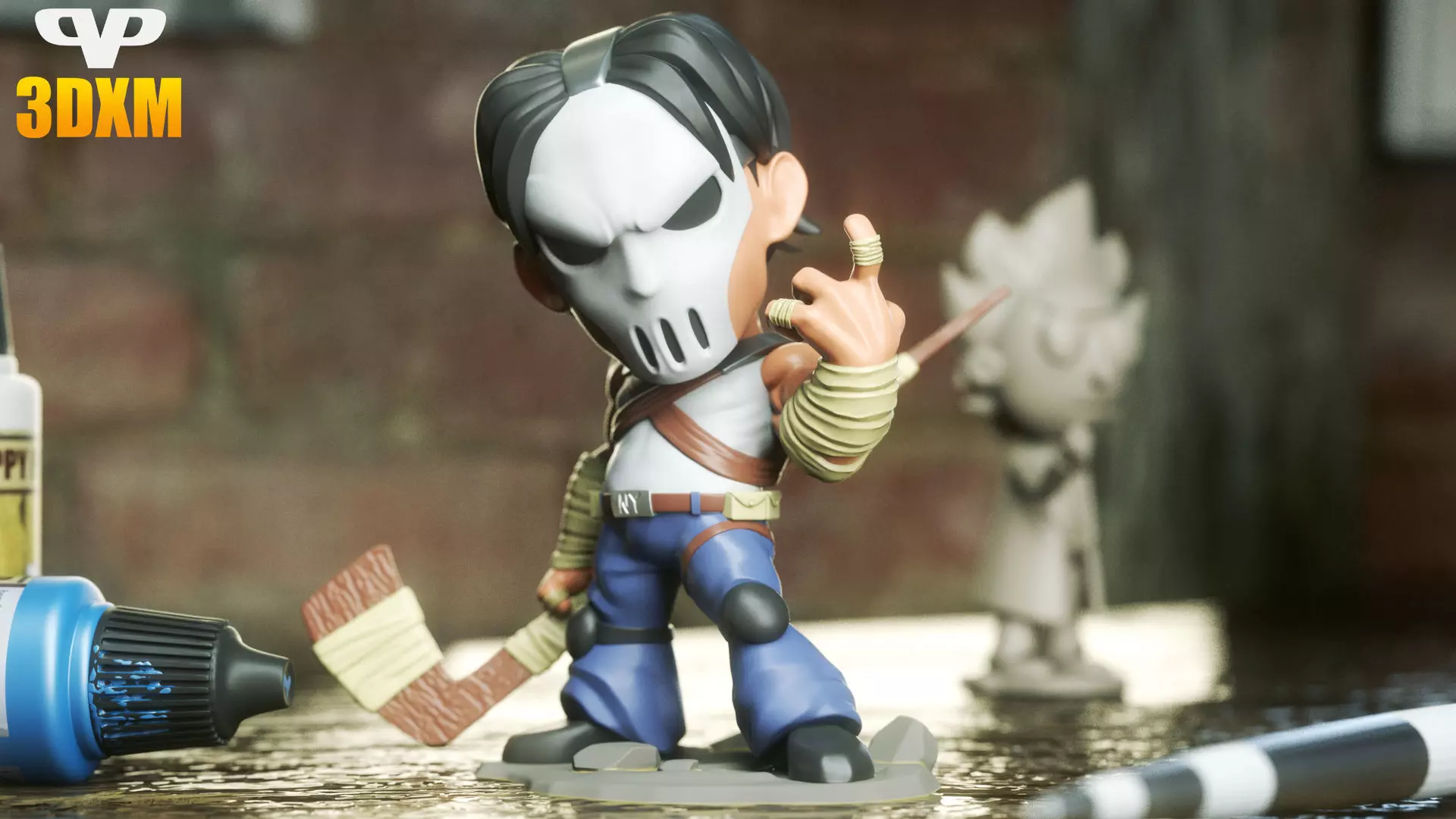 Casey Jones Chibi STL for 3D Printing ChibiSTL 3DXM 3D print model_0