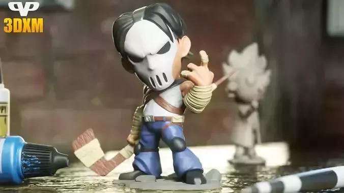 Casey Jones Chibi STL for 3D Printing ChibiSTL 3DXM 3D print model