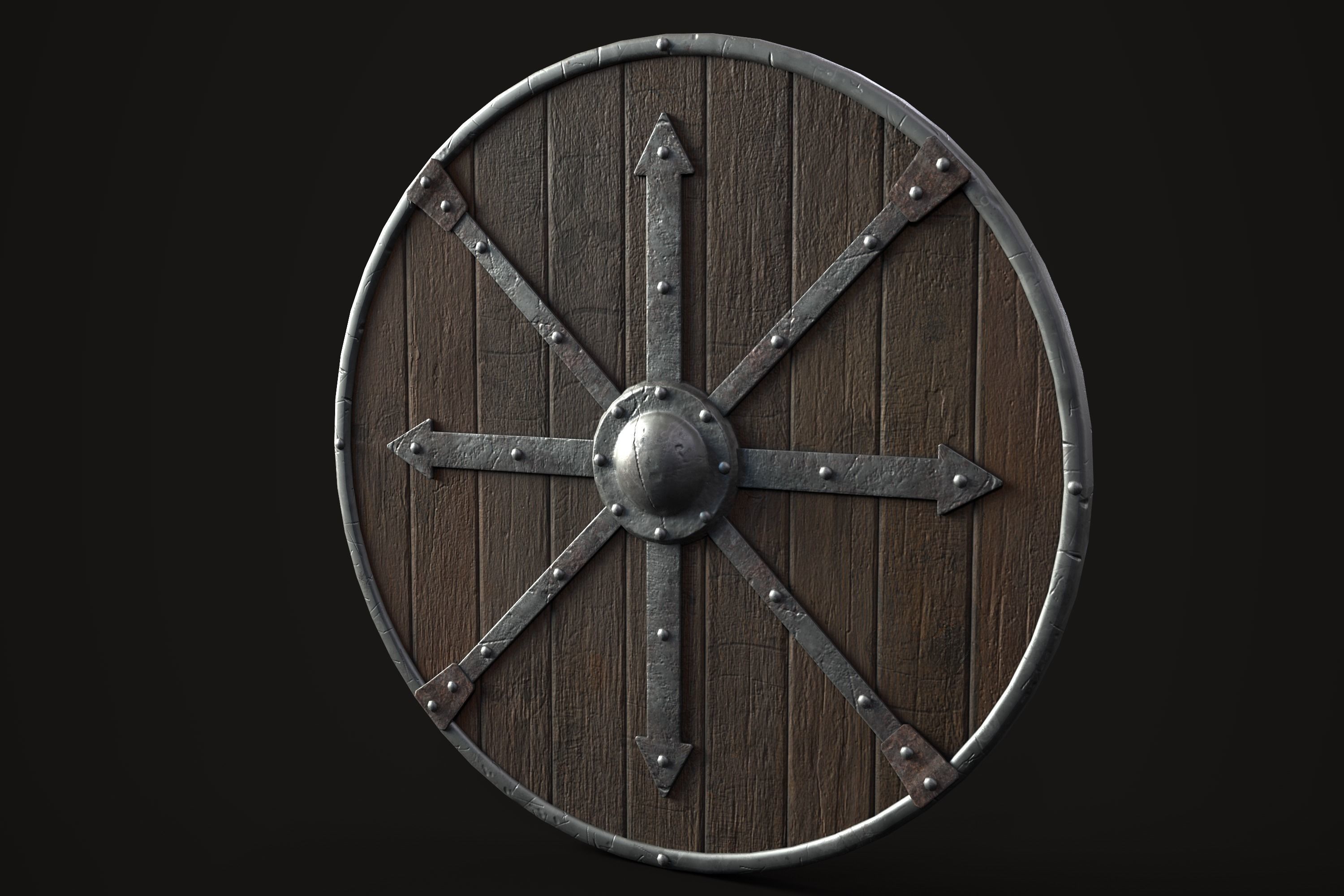 3D model Shield PBR Game Ready VR / AR / low-poly | CGTrader
