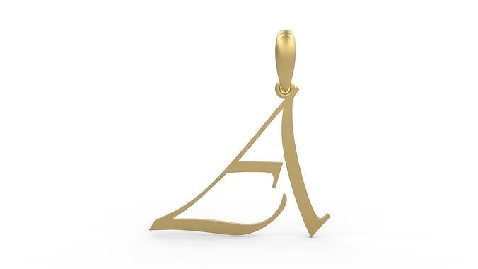 Initial Letters Pendant Vivaldi A 3D print model