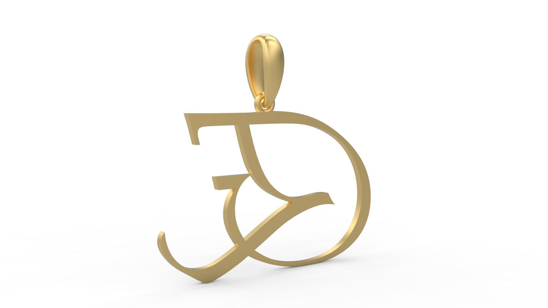 Initial Letters Pendant Vivaldi E 3D print model_3