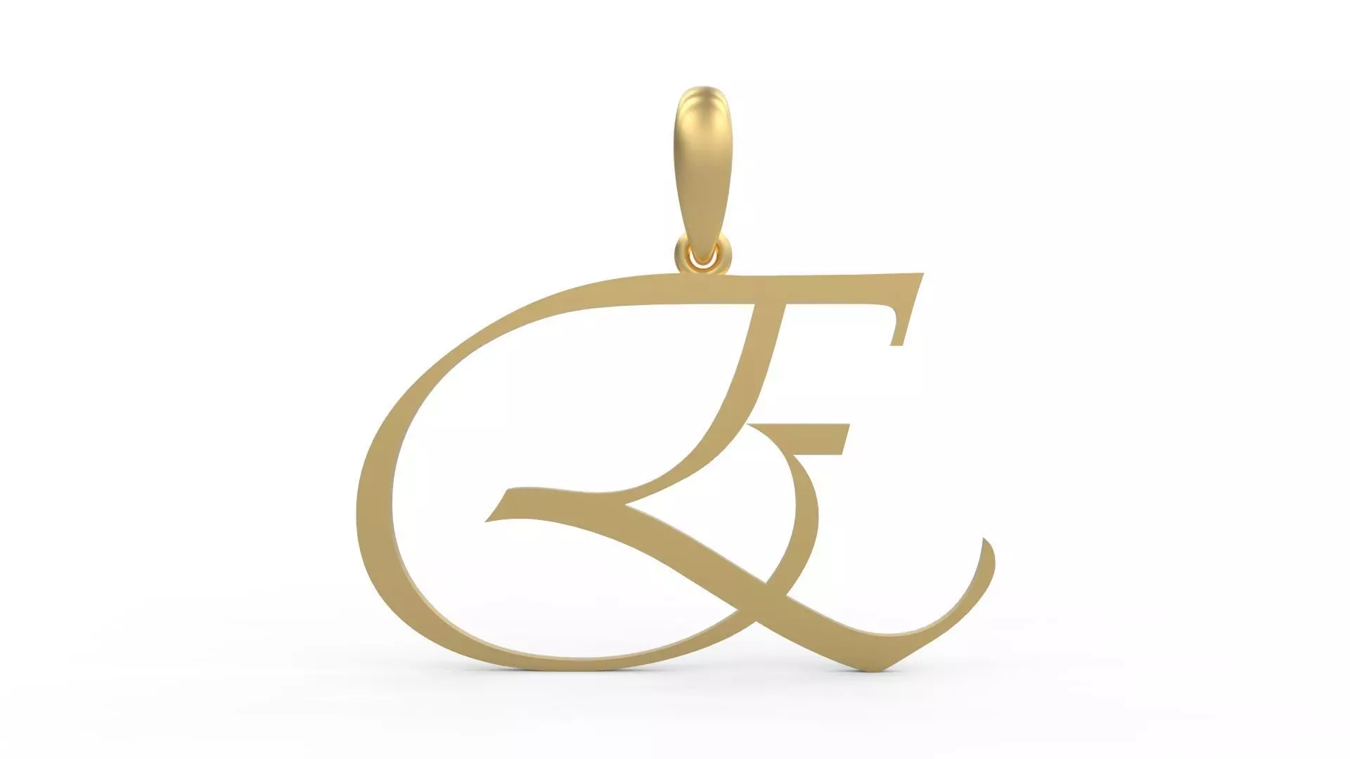 Initial Letters Pendant Vivaldi E 3D print model_0