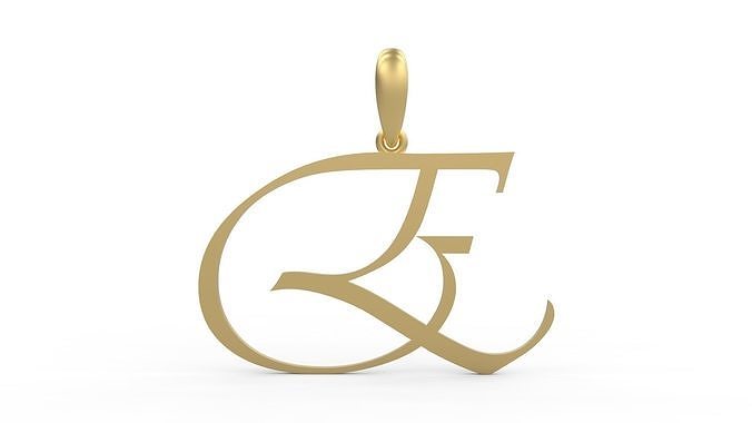 Initial Letters Pendant Vivaldi E 3D print model
